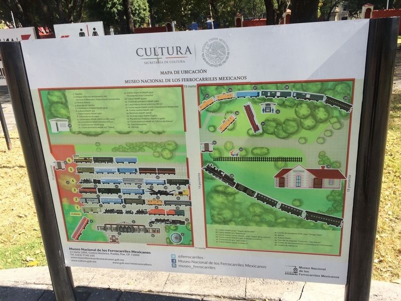 A map of the grounds of the Mexican National Railroad Museum at Puebla image. Click for full size.