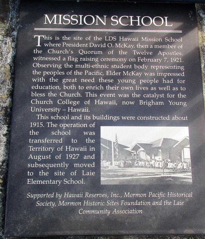 Mission School Marker image. Click for full size.