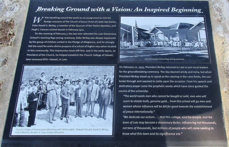 Breaking Ground with a Vision Marker. Click for full size. Breaking Ground with a Vision Marker image. Click for full size.
