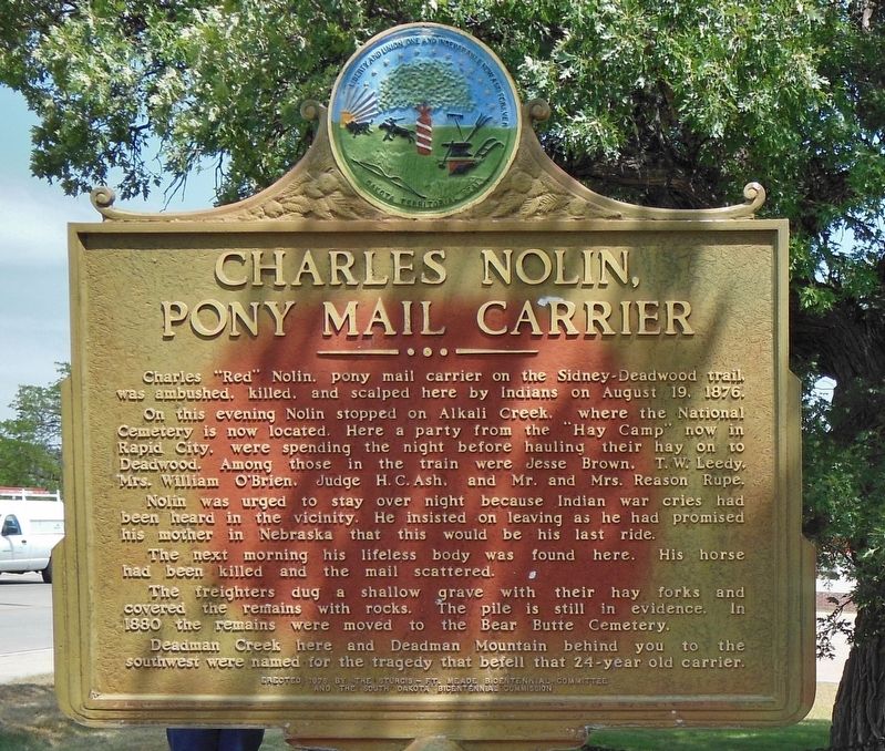 Charles Nolin, Pony Mail Carrier Marker image. Click for full size.