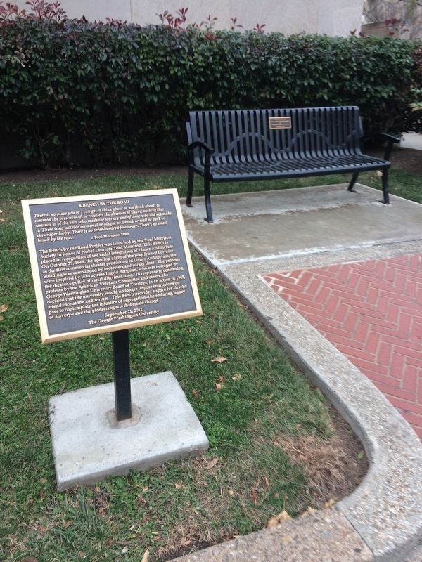 A Bench By The Road Marker with Bench in the Background. Click for full size. A Bench By The Road Marker with Bench in the Background image. Click for full size.