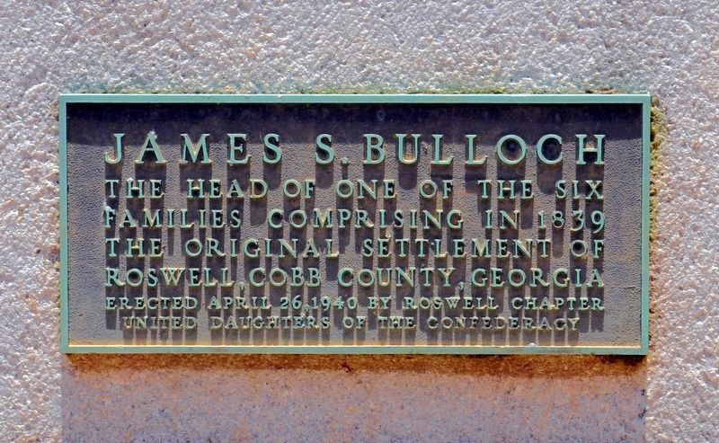 James S. Bulloch Marker. Click for full size. James S. Bulloch Marker image. Click for full size.