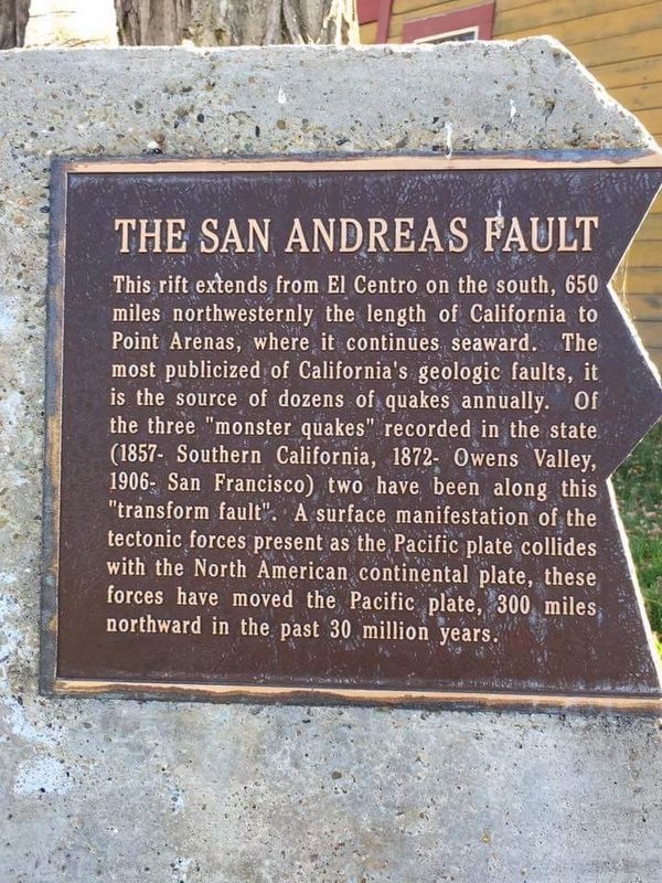 The San Andreas Fault Marker image. Click for full size.