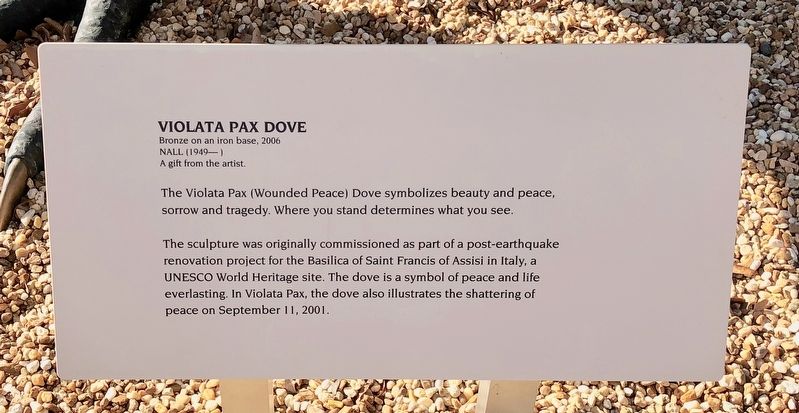 Violata Pax Dove Marker. Click for full size. Violata Pax Dove Marker image. Click for full size.