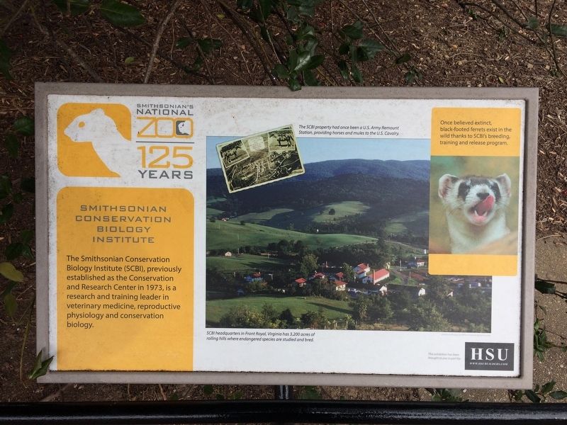 Smithsonian Conservation Biology Institute Marker image. Click for full size.
