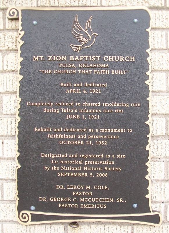 Mt. Zion Baptist Church Marker image. Click for full size.