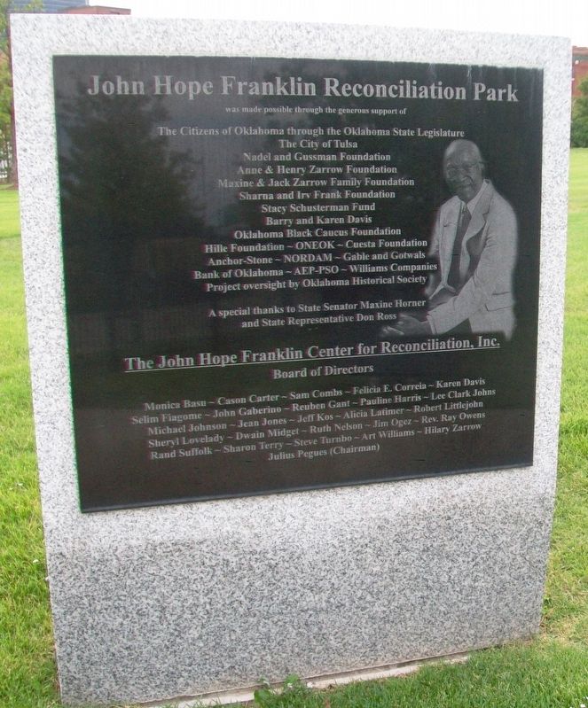 John Hope Franklin Reconciliation Park Sponsors Marker image. Click for full size.