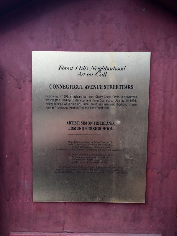 Connecticut Avenue Streetcars Marker. Click for full size. Connecticut Avenue Streetcars Marker image. Click for full size.