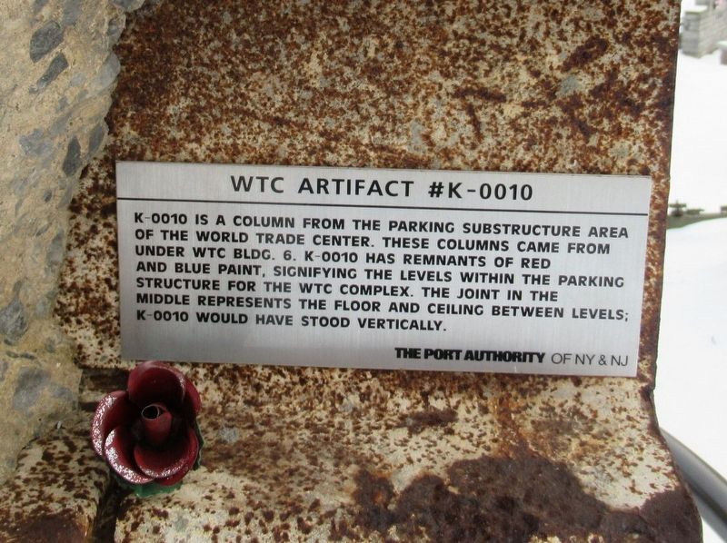 WTC Artifact #K-0010 Marker image. Click for full size.