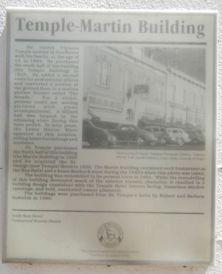 Temple-Martin Building Marker. Click for full size. Temple-Martin Building Marker image. Click for full size.
