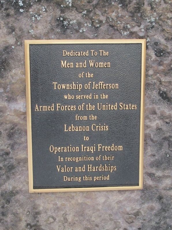 Township of Jefferson Veterans Monument. Click for full size. Township of Jefferson Veterans Monument image. Click for full size.