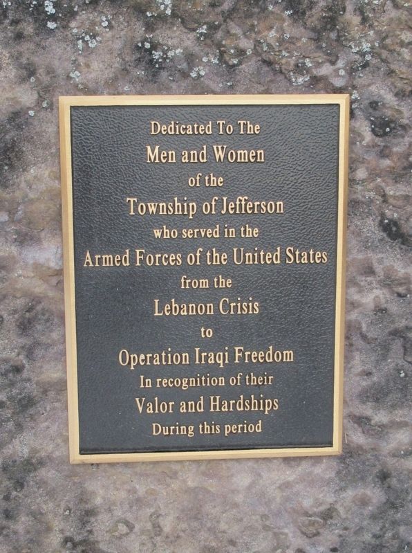 Township of Jefferson Veterans Monument image. Click for full size.