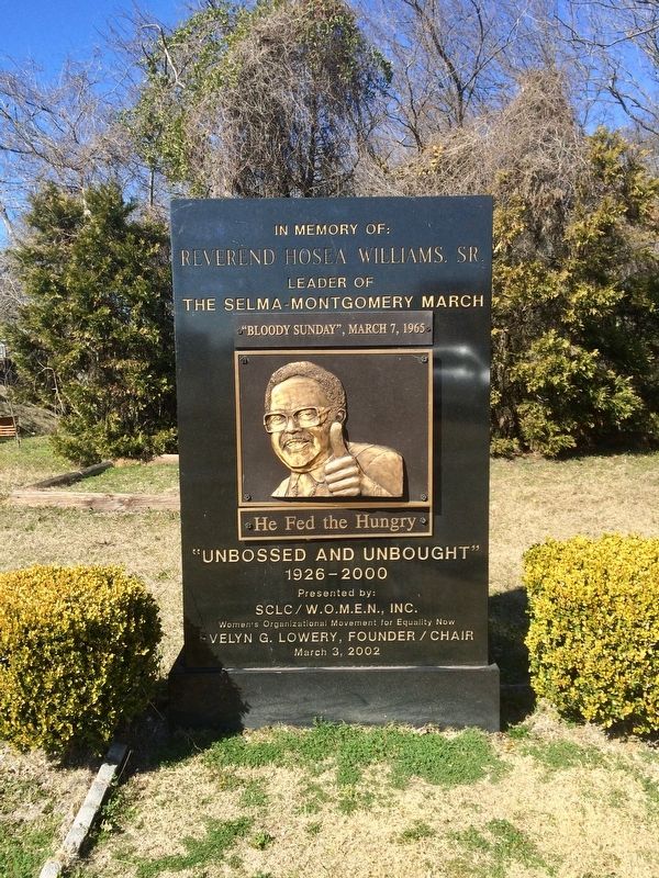 In Memory of Reverend Hosea Williams, Sr. Marker. Click for full size. In Memory of Reverend Hosea Williams, Sr. Marker image. Click for full size.
