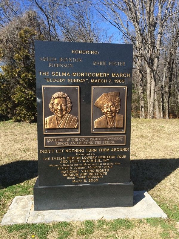 Honoring: Amelia Boynton Robinson - Marie Foster Marker. Click for full size. Honoring: Amelia Boynton Robinson - Marie Foster Marker image. Click for full size.
