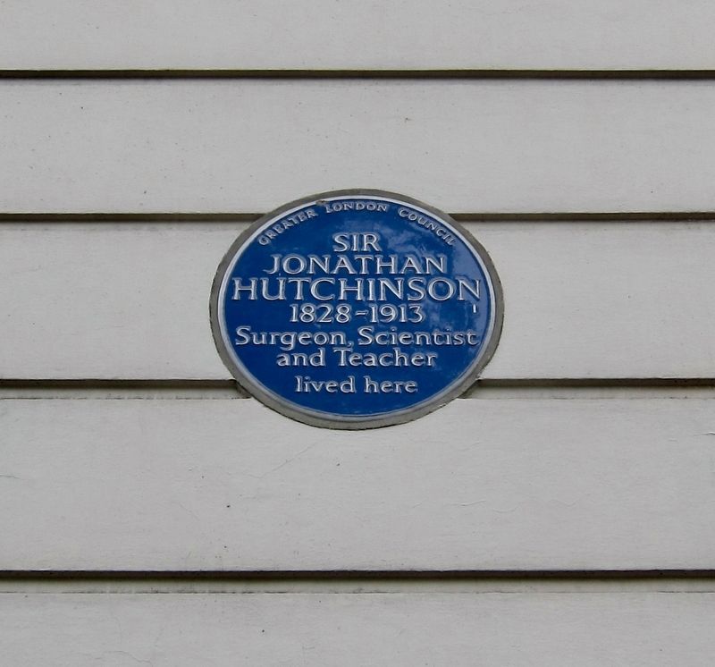 Sir Jonathan Hutchinson Marker. Click for full size. Sir Jonathan Hutchinson Marker image. Click for full size.