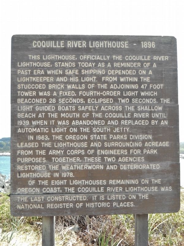 Coquille River Lighthouse - 1896 Marker image. Click for full size.