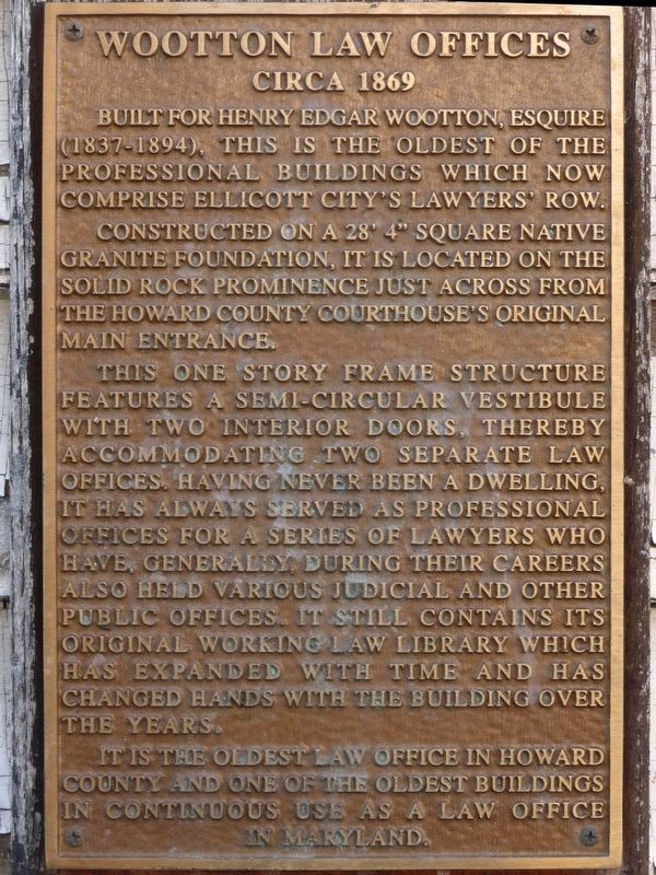 Wootton Law Offices Marker image. Click for full size.