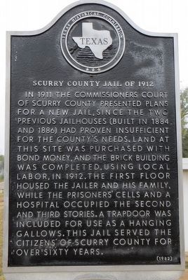 Scurry County Jail of 1912 Marker image. Click for full size.