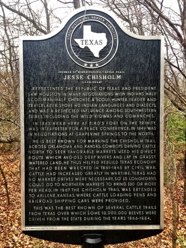 Jesse Chisholm Texas Historical Marker image. Click for full size.