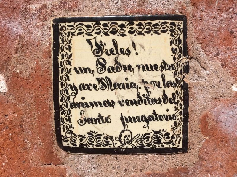 A ceramic tile on The Church of Guadalupe image. Click for full size.