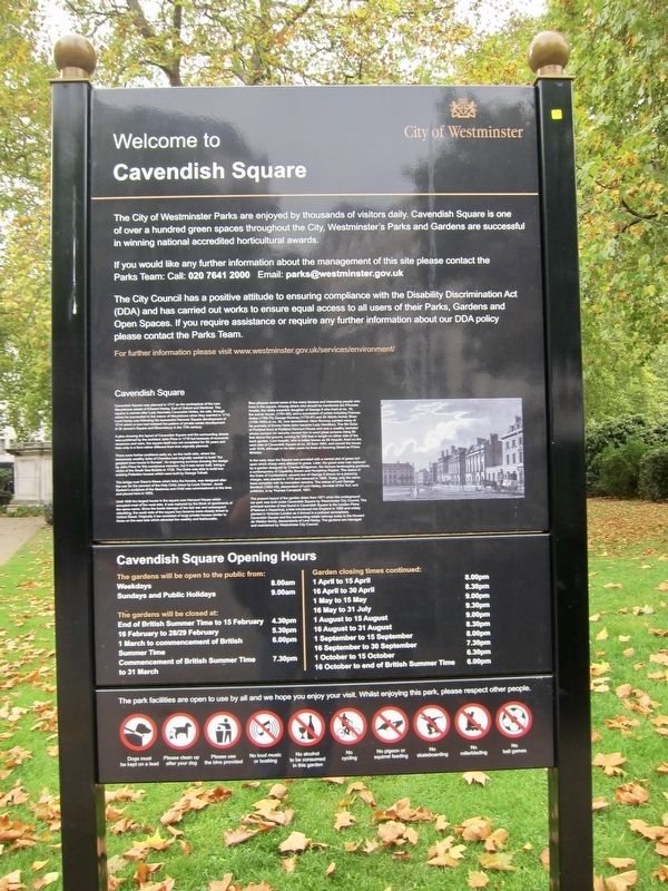 Cavendish Square Marker - Wide View image. Click for full size.