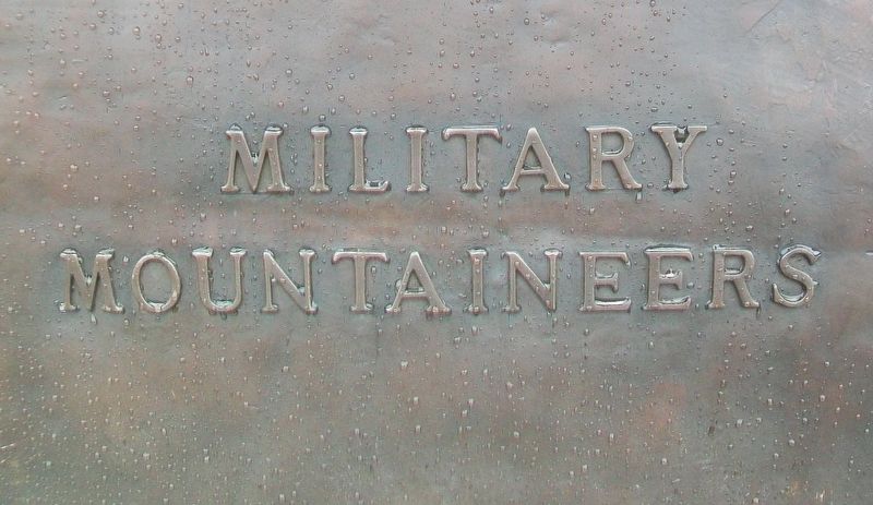 Military Mountaineers Sculpture Title. Click for full size. Military Mountaineers Sculpture Title image. Click for full size.