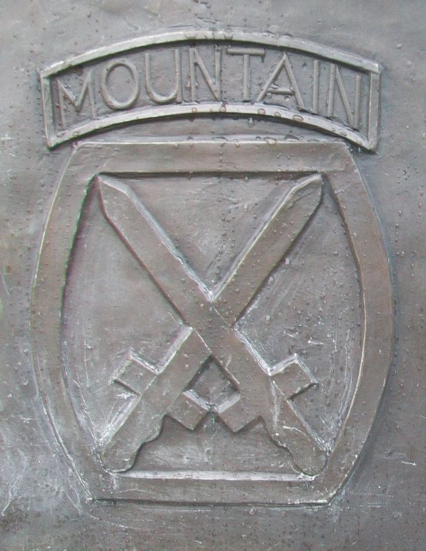 10th Mountain Division Emblem on Military Mountaineers Monument image. Click for full size.
