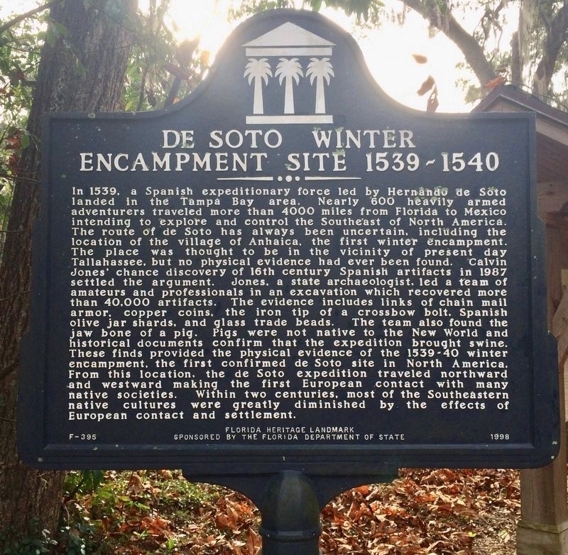 De Soto Winter Encampment Site 1539~1540 Marker image. Click for full size.