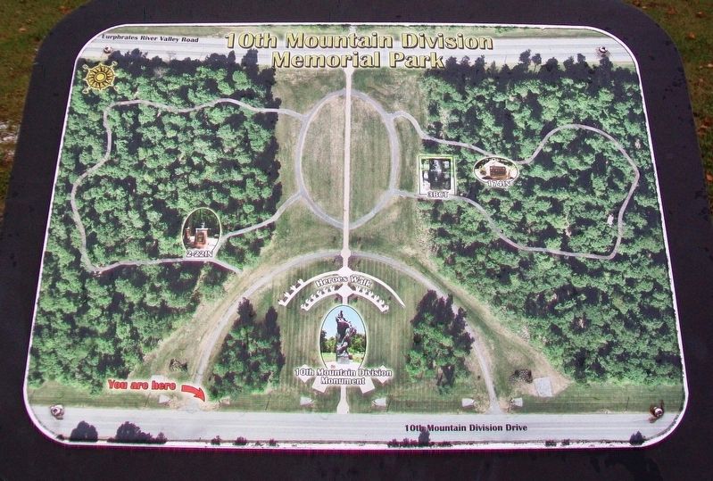 10th Mountain Division Memorial Park Map. Click for full size. 10th Mountain Division Memorial Park Map image. Click for full size.