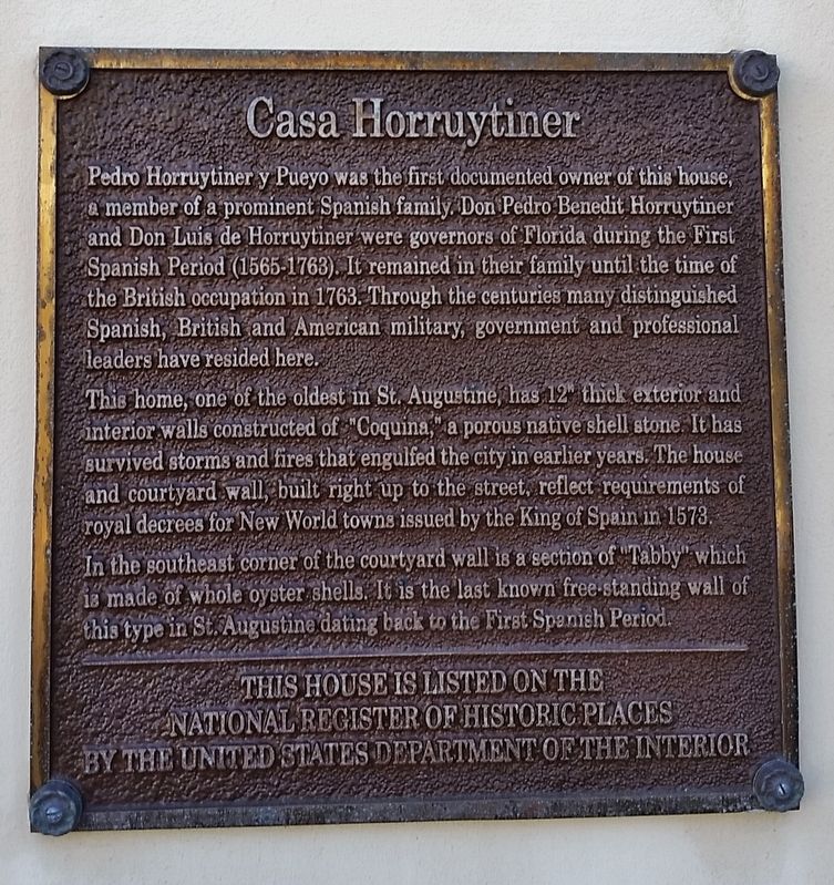 Casa Horruytiner Marker. Click for full size. Casa Horruytiner Marker image. Click for full size.