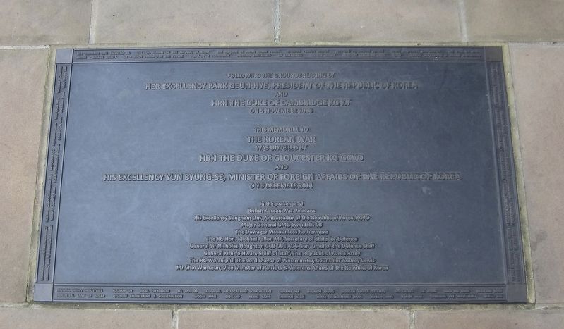 Korean War Memorial - Dedication Plaque in Front of Memorial. Click for full size. Korean War Memorial - Dedication Plaque in Front of Memorial image. Click for full size.
