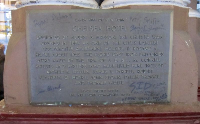 Chelsea Hotel Marker. Click for full size. Chelsea Hotel Marker image. Click for full size.