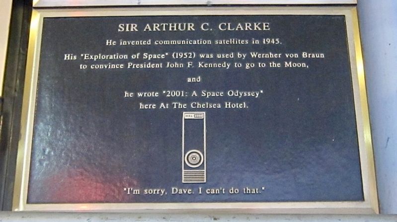 Sir Arthur C. Clarke Marker. Click for full size. Sir Arthur C. Clarke Marker image. Click for full size.