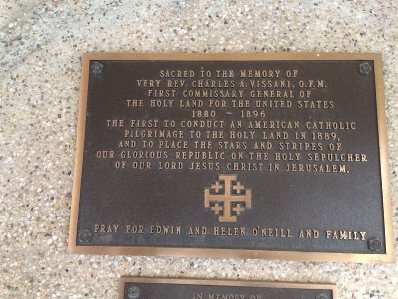 Very Rev. Charles A. Vissani, O.F.M. Marker. Click for full size. Very Rev. Charles A. Vissani, O.F.M. Marker image. Click for full size.