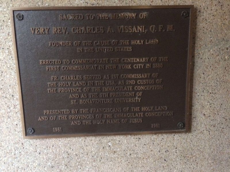 Very Rev. Charles A. Vissani, O.F.M. Marker image. Click for full size.
