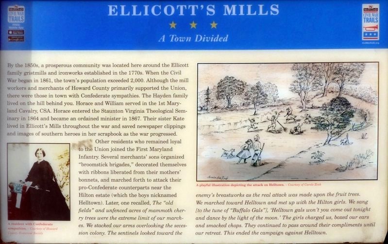 Ellicott’s Mills Marker image. Click for full size.