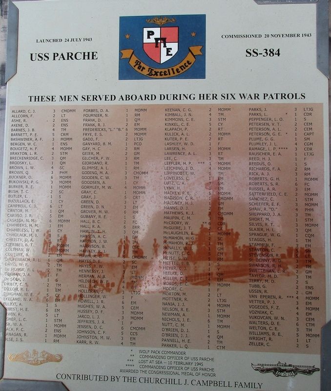 USS Parche Marker image. Click for full size.
