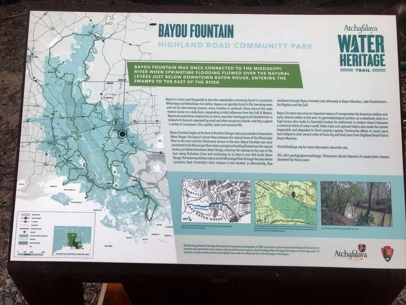 Bayou Fountain Marker. Click for full size. Bayou Fountain Marker image. Click for full size.