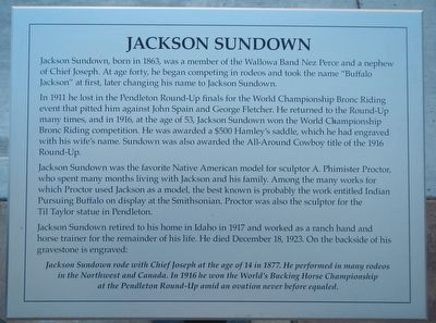 Jackson Sundown Marker. Click for full size. Jackson Sundown Marker image. Click for full size.