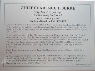 Chief Clarence T. Burke Marker image. Click for full size.