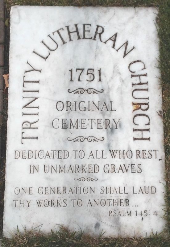 Trinity Lutheran Church Original Cemetery Marker image. Click for full size.