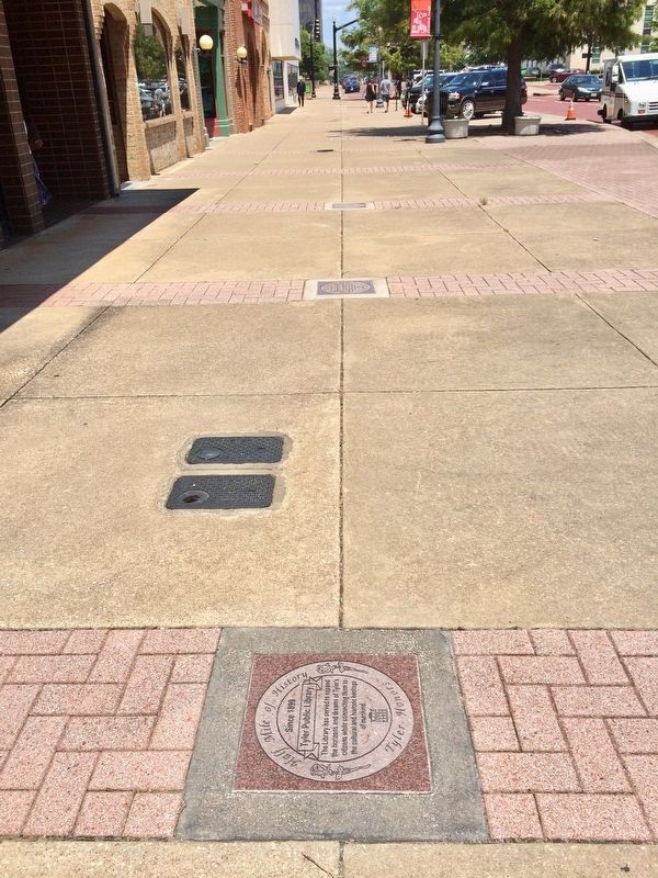 View of marker looking east on Ferguson Street.. Click for full size. View of marker looking east on Ferguson Street. image. Click for full size.
