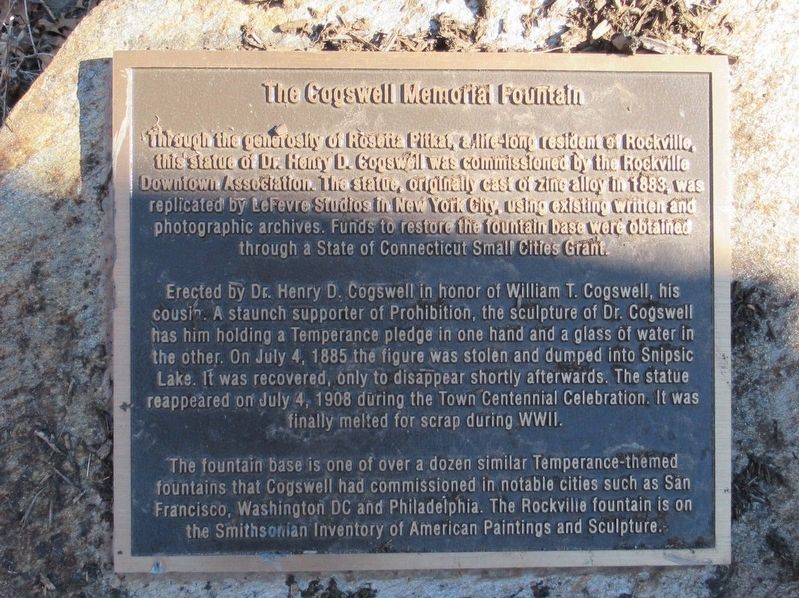 Cogswell Memorial Fountain Marker image. Click for full size.