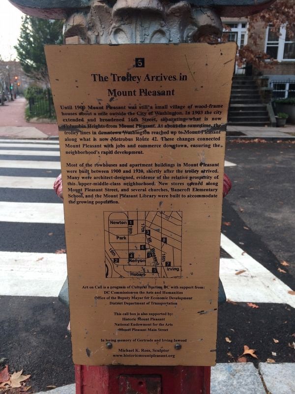 The Trolley Arrives in Mount Pleasant Marker image. Click for full size.