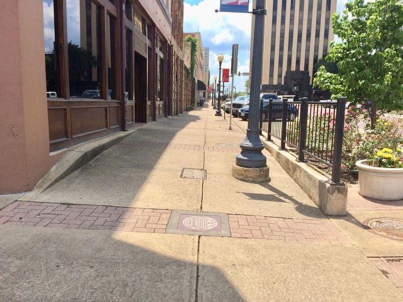 View of markers along West Erwin Street. image. Click for full size.