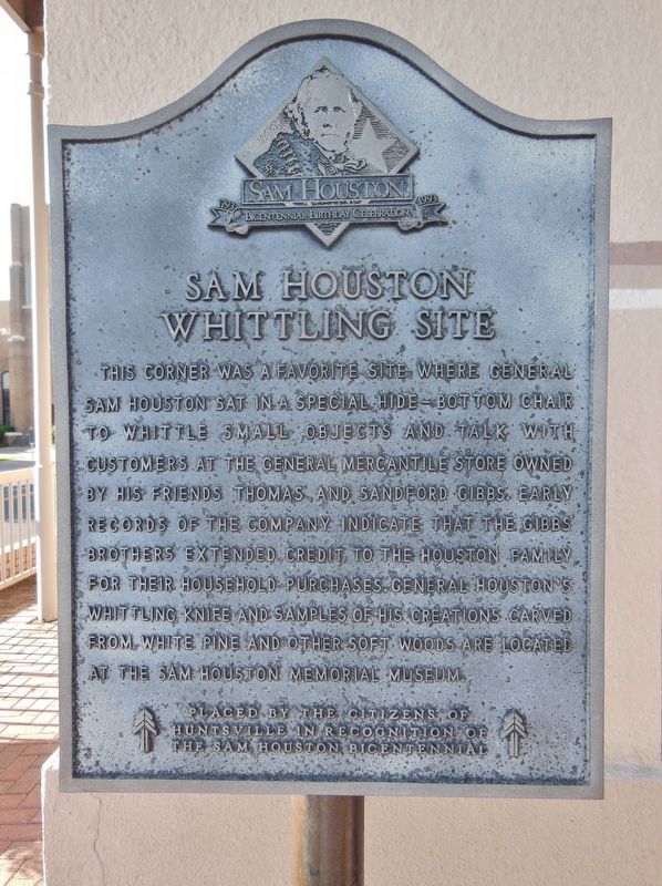 Sam Houston Whittling Site Marker image. Click for full size.