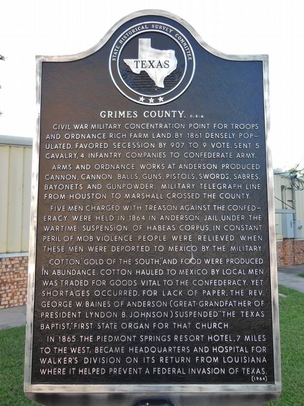 Grimes County, C.S.A. Marker image. Click for full size.