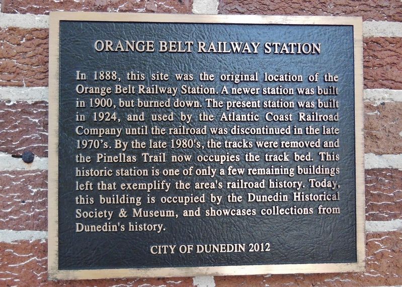 Orange Belt Railway Station Marker. Click for full size. Orange Belt Railway Station Marker image. Click for full size.