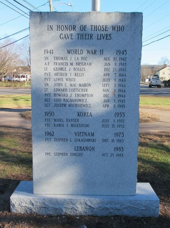 Ellington Veterans Memorial. Click for full size. Ellington Veterans Memorial image. Click for full size.