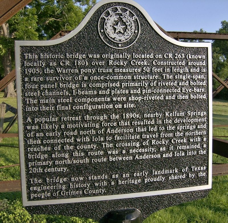 Rocky Creek Bridge Marker. Click for full size. Rocky Creek Bridge Marker image. Click for full size.
